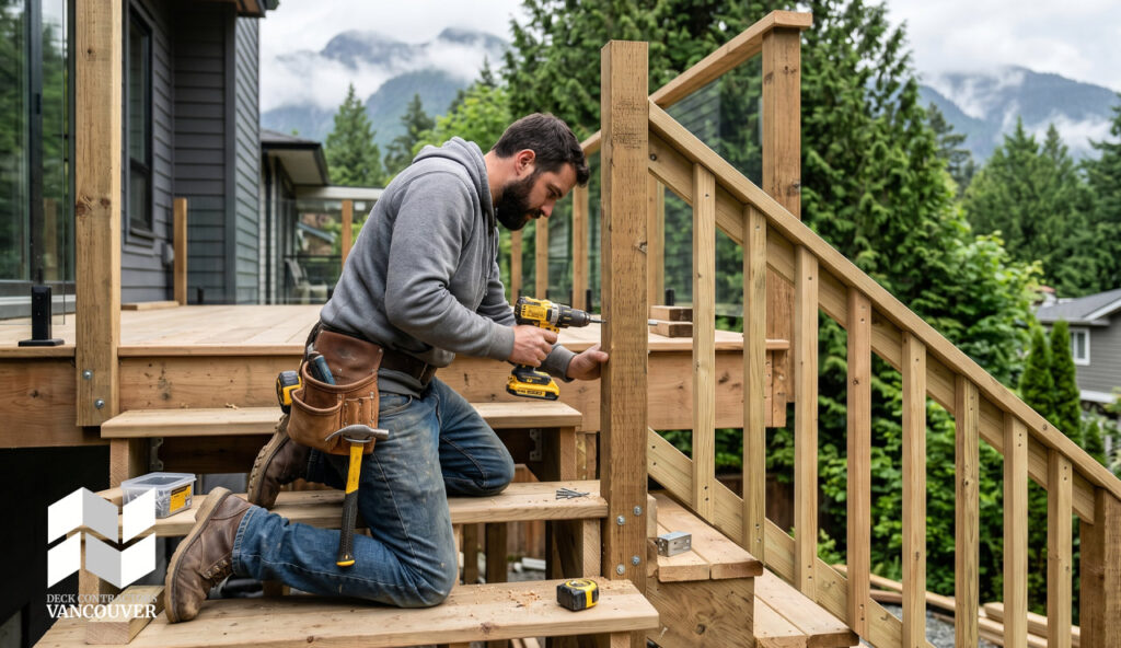 How to Build Deck Stair Railing Step by Step